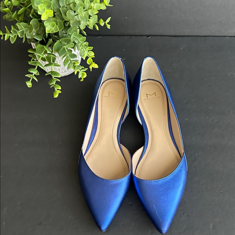 Marc Fisher LTD 
Blue Metallic Flats